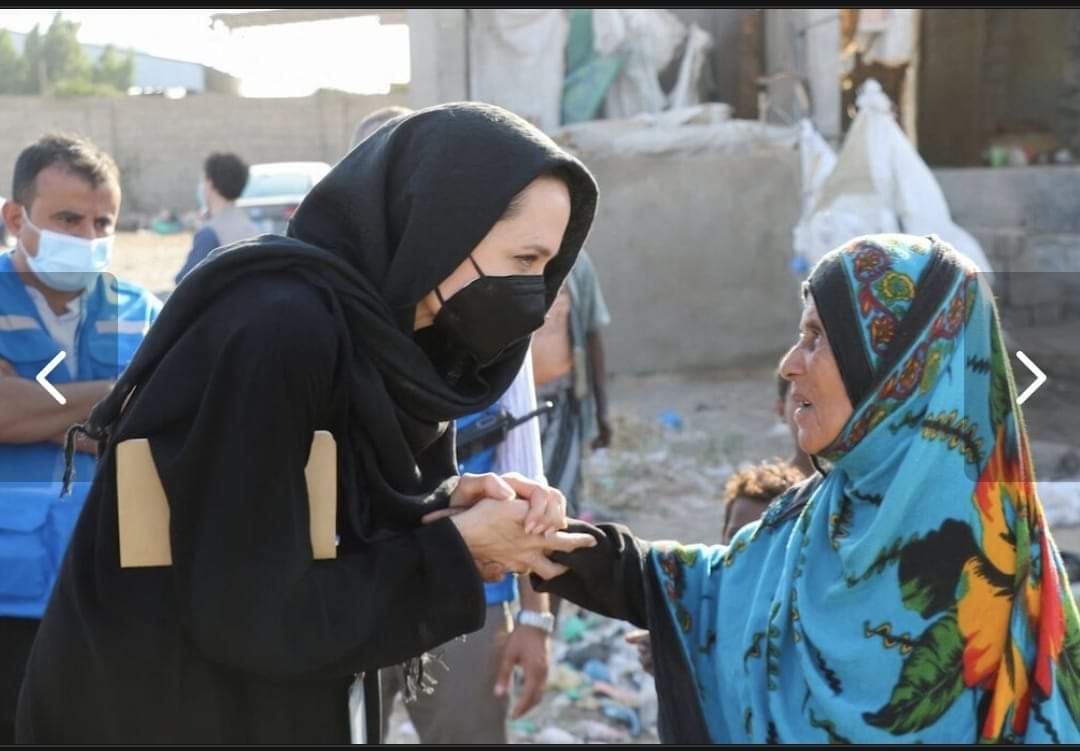 شاهد بالصور زيارة سفيرة النوايا الحسنة للأمم المتحدة انجلينا للعاصمة المؤقتة عدن