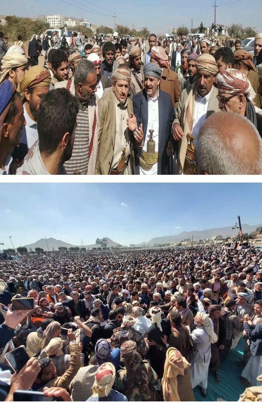 الآلاف يشيعون جثمان الشيخ صادق الأحمر الى مثواه الأخير في هذه المنطقة