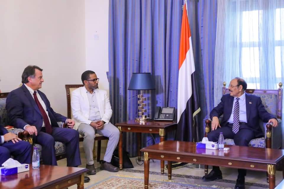 نائب رئيس الجمهورية يلتقي منسق الشؤون الإنسانية للأمم المتحدة في اليمن